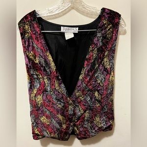Vintage Trimmings 80’s mixed color‎ velvet style vest sz 4
